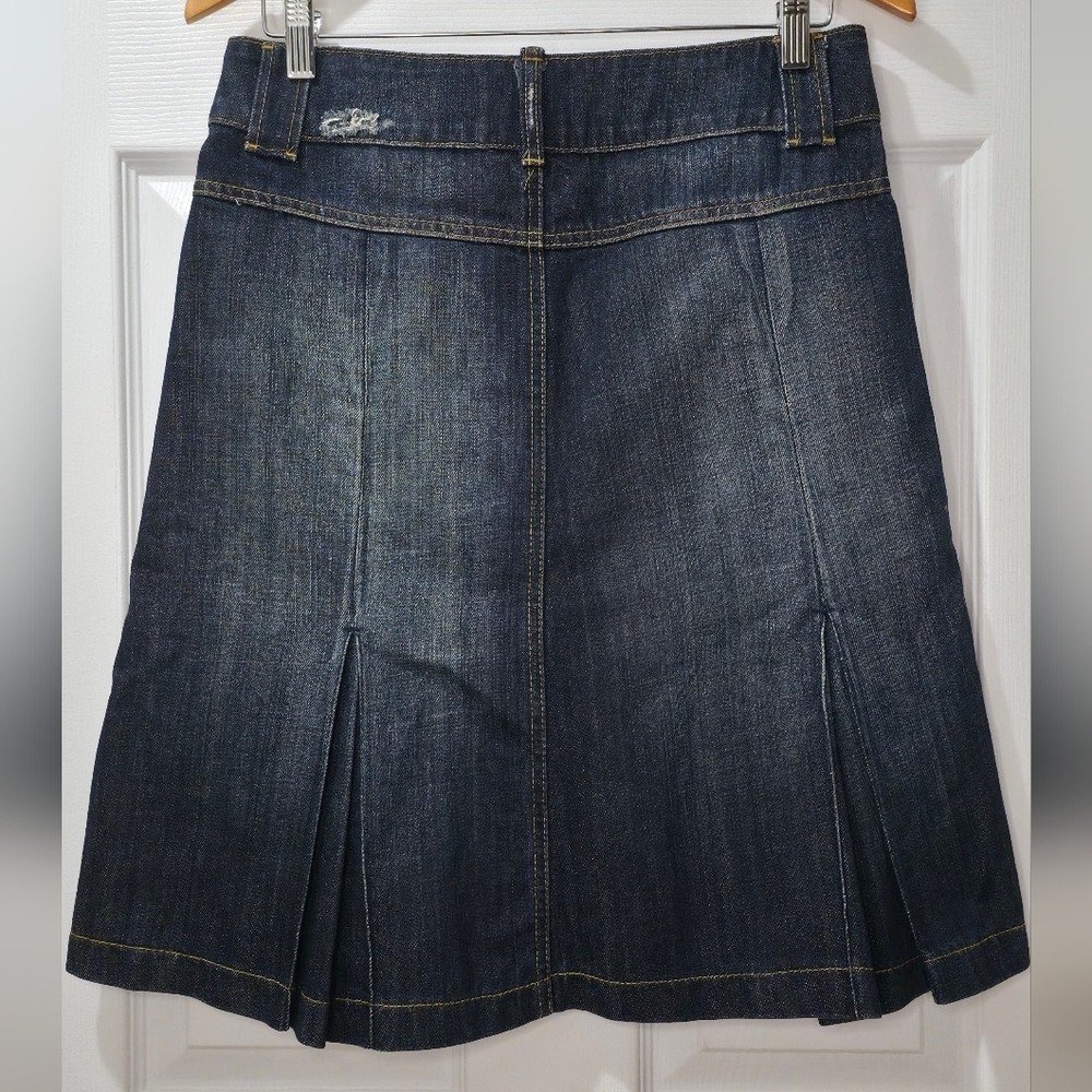 Tristan & Iseut Cargo Denim Skirt Low Rise Dark Blue Y2K Skirt US4 - Picture 4 of 11